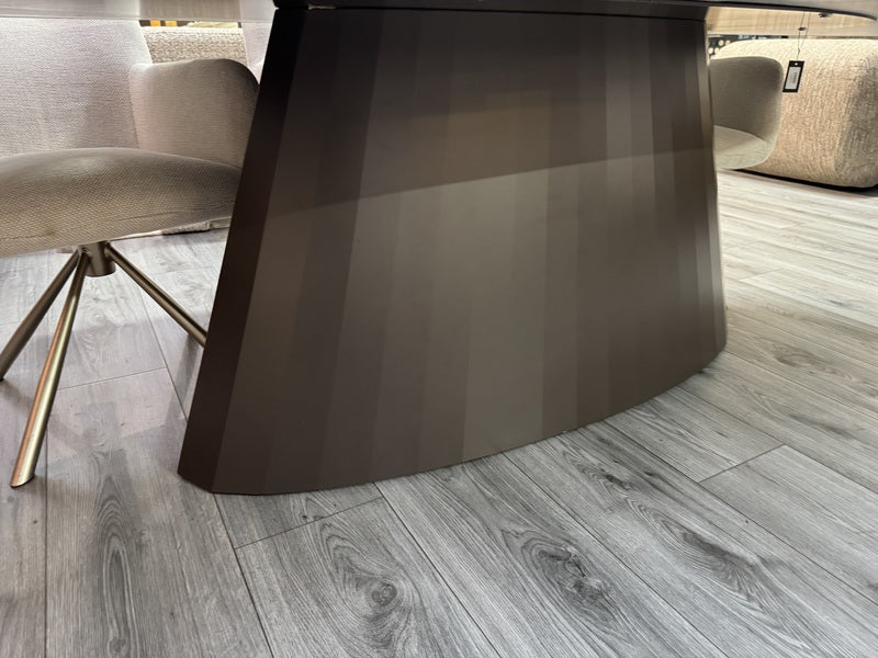 Esstisch oval Metall-Keramik, ovaler Tisch&nbsp; braun-grau, Breite 280 cm