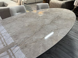 Esstisch oval Metall-Keramik, ovaler Tisch&nbsp; braun-grau, Breite 280 cm
