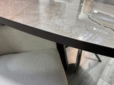 Esstisch oval Metall-Keramik, ovaler Tisch&nbsp; braun-grau, Breite 280 cm