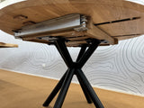 Esstisch rund ausziehbar Eiche, Tisch ausziehbarer rund, Tisch rund Eiche, Länge 120-170 cm
