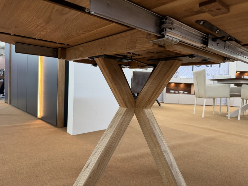 Esstisch rund ausziehbar Eiche, Tisch ausziehbarer rund,  Tisch rund Eiche, Länge 120-170 cm