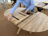 Esstisch rund ausziehbar Eiche, Tisch ausziehbarer rund, Tisch rund Eiche, Länge 120-170 cm