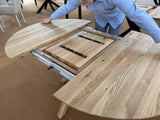 Esstisch rund ausziehbar Eiche, Tisch ausziehbarer rund, Tisch rund Eiche, Länge 120-170 cm