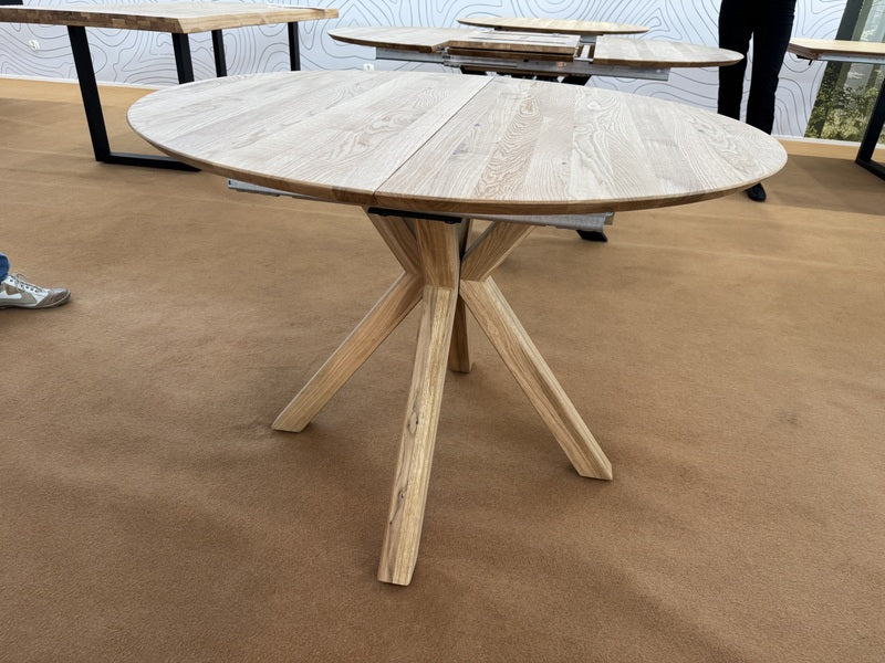 Esstisch rund ausziehbar Eiche, Tisch ausziehbarer rund,  Tisch rund Eiche, Länge 120-170 cm