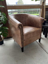 Sessel Leder braun, Clubsessel Leder braun, Breite 75 cm