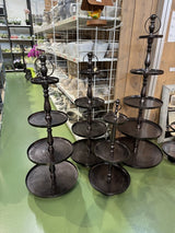 Etagere schwarz Metall, Etagere 4-Etage, Höhe 130 cm