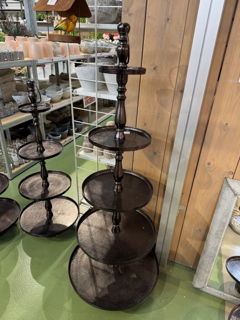 Etagere schwarz Metall, Etagere 5-Etage, Höhe 150 cm