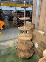 Etagere Holz 6 Etage, Etagere Metall-Holz, Höhe 190 cm
