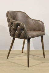 Stuhl Chesterfield olivgrün Echtleder, Stuhl olivgrün Industriedesign