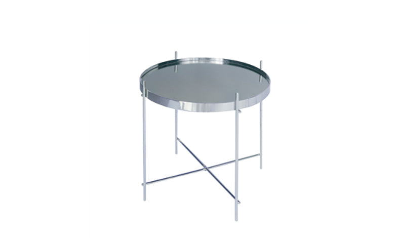 Design Beistelltisch aus Glas (abnehmbar), Eisen, silber/ chrom – Richhome