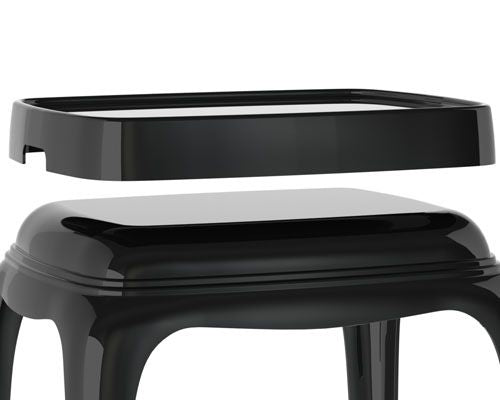 Beistelltisch schwarz Kunststoff, Couchtisch italienisches Design, Farbe schwarz