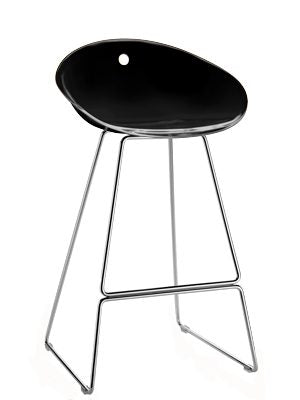 Barstuhl schwarz, Design Barhocker schwarz, Sitzhöhe 65 cm