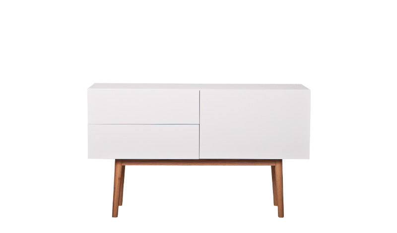 Design Sideboard/ TV-Schrank aus Holz (Eiche), MDF, glänzend weiß