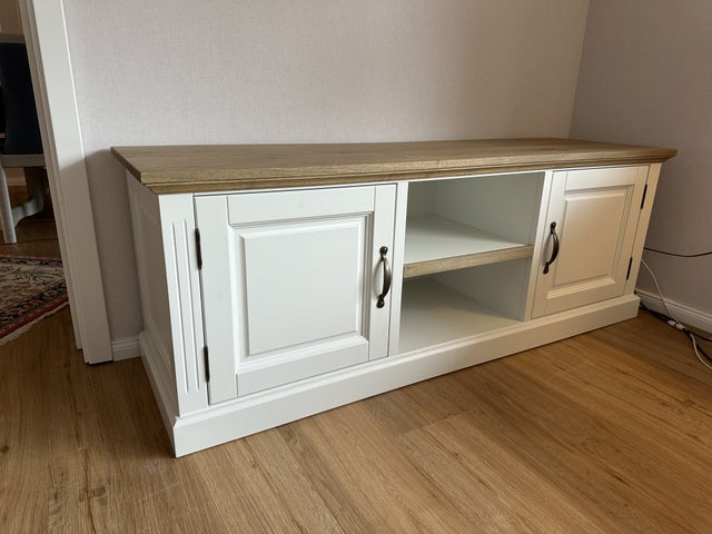 TV Schrank weiß Eiche, Lowboard weiß Landhausstil, Breite 164 cm