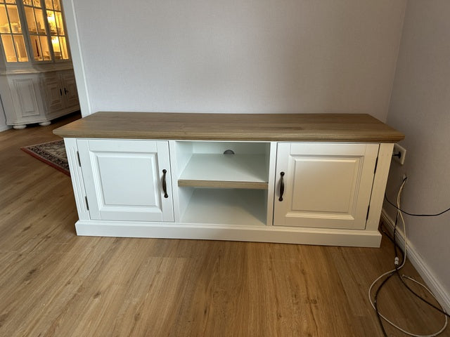 TV Schrank weiß Eiche, Lowboard weiß Landhausstil, Breite 164 cm