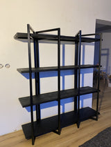 Bücherregal schwarz, Regal schwarz Industriedesign,  Breite 160 cm