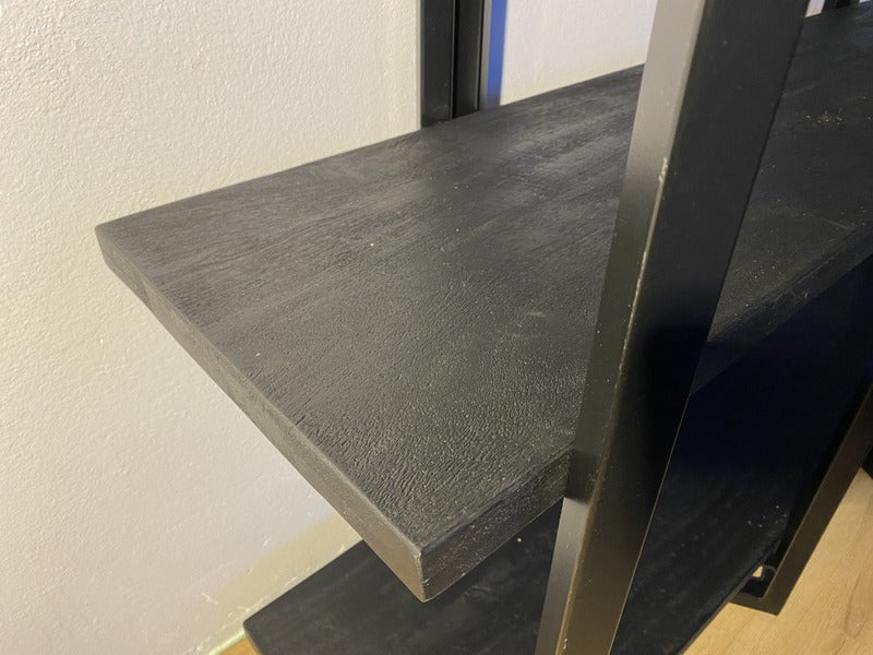 Bücherregal schwarz, Regal schwarz Industriedesign,  Breite 160 cm