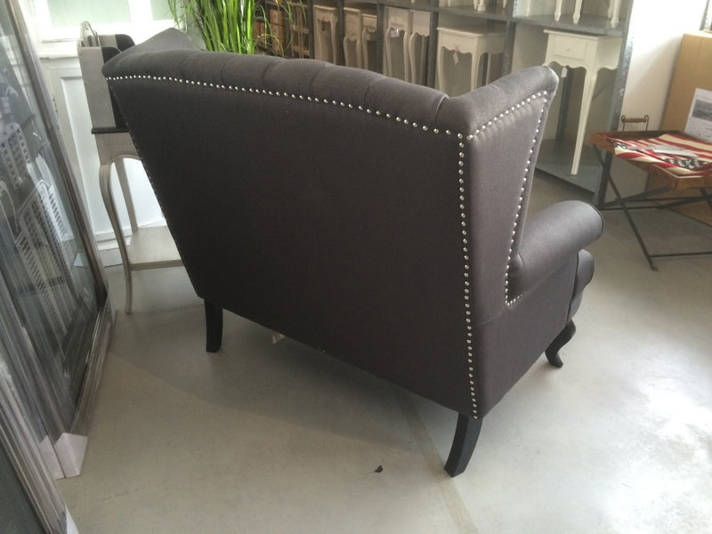 1,5 Sitzer Sofa Anthrazit, Sofa im Landhausstil, Breite 122 cm