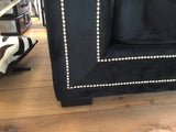 Sofa schwarz velvet, Sofa Ziernägel gepolstert, Breite 250 cm