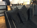 Sofa schwarz velvet, Sofa Ziernägel gepolstert, Breite 250 cm