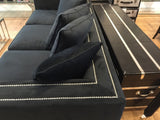 Sofa schwarz velvet, Sofa Ziernägel gepolstert, Breite 250 cm