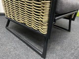 Gartensessel schwarz-grau, Rattan-Optik Gartensessel, Outdoor Sessel Rattan Optik