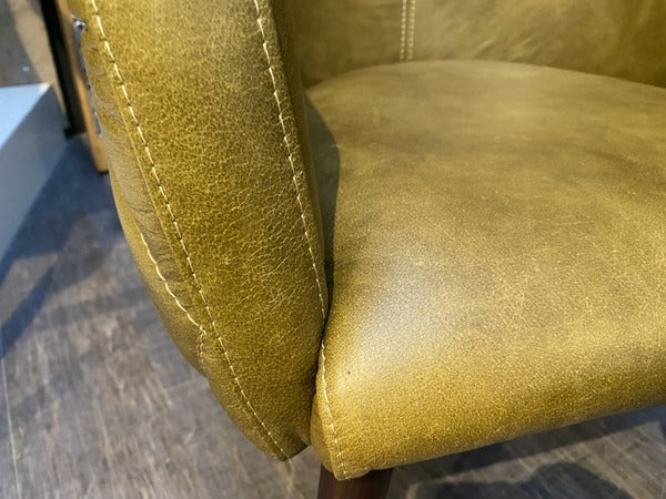 Stuhl Chesterfield grün, Stuhl grün Echtleder gepolstert Chesterfield