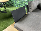 Garten Sofa mit Couchtisch, Lounge-Sofa grau, Eck-Gartensofa grau, Lounge grau, Breite 196 cm