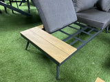 Garten Sofa mit Couchtisch, Lounge-Sofa grau, Eck-Gartensofa grau, Lounge grau, Breite 196 cm