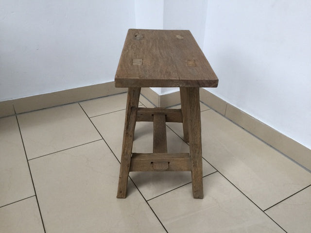 Hocker Holz, Holzhocker Altholz, Sitzhöhe 45 cm