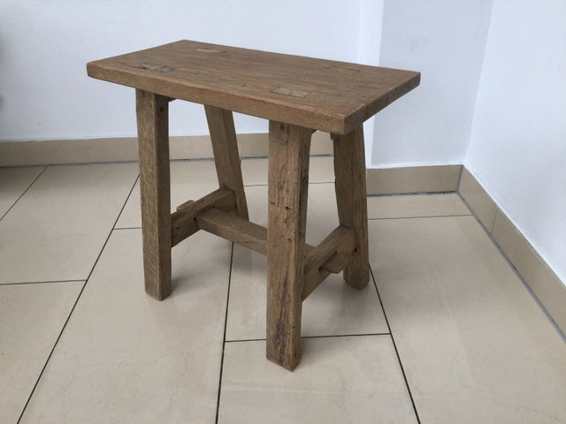 Hocker Holz, Holzhocker Altholz, Sitzhöhe 45 cm