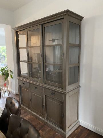 Vitrine Landhaus, Buffetschrank weiß, Wohnzimmerschrank Landhausstil, Breite 180 cm