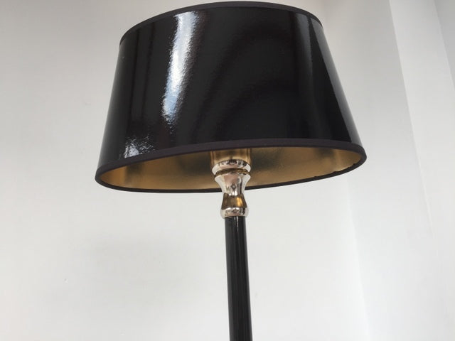 Lampenfuß schwarz-silber für Tischleuchtel, Tischlampe schwarz, Höhe 43 cm