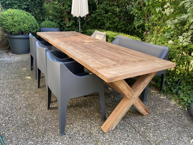 Gartentisch Landhaus , Esstisch Massivholz, Tisch Holz massiv,  Breite 240 cm