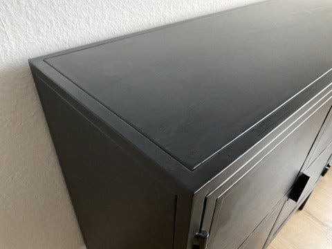 Metall Sideboard Industriedesign, Anrichte schwarz, Sideboard schwarz Metall,   Breite 175 cm