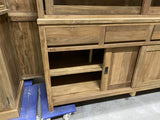 Vitrine Teak, Buffetschrank Teakholz, Geschirrschrank Teak, Schrank Massivholz Teak, Breite 200 cm