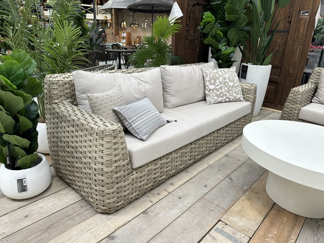 Gartensessel Kunststoff-Rattan, Gartensessel cream-taupe, Breite 105 cm