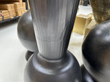 Große Bodenvase schwarz, Bodenvase Metall schwarz, Dekovase schwarz rund, Höhe 120 cm