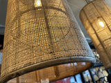 Pendelleuchte Rattan, Lampe Rattan, Hängelampe Rattan, Höhe 80 cm