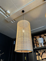Pendelleuchte Rattan, Lampe Rattan, Hängelampe Rattan, Höhe 80 cm