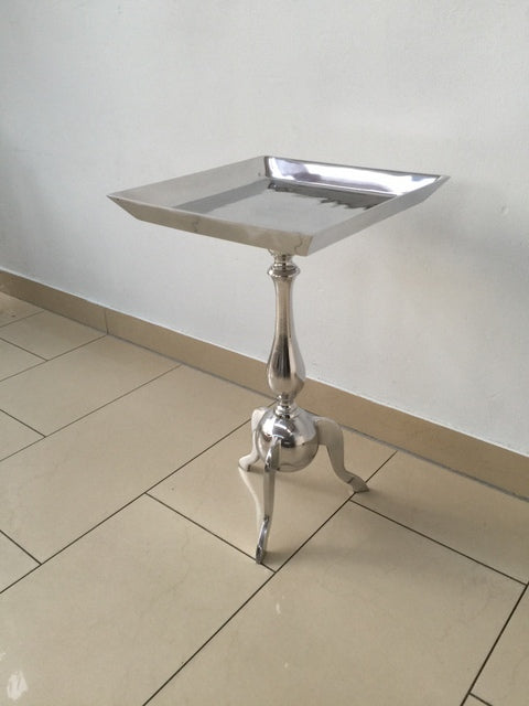 Beistelltisch quadratisch Silber,  Metall Barock Beistelltisch, Ø 35 cm