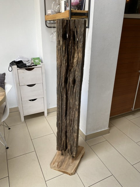 Weinregal Altholz, Holz-Weinregal, Weinhalter Holz, Weinregal Säule Altholz