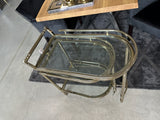 Barwagen Gold, Trolley Gold Glas-Metall, Servierwagen Gold,  Breite 75 cm