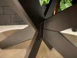 Ovaler Tisch mit Metallgestell, Esstisch oval, Tisch oval Eiche massiv Tischplatte,  Breite 200 cm