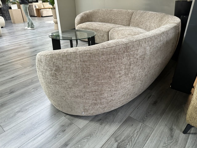 Sofa beige, Ecksofa abgerundet, Sofa L-Form, Breite 192-357 cm