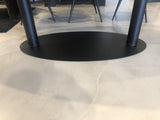 Ovaler Esstisch schwarz Eiche, schwarzer Tisch oval Eiche massiv, Konferenztisch schwarz Eiche, Breite 300 cm