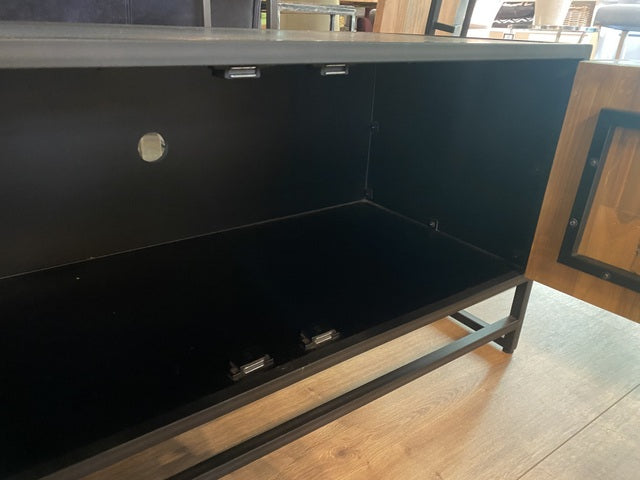 TV Schrank schwarz, Fernsehschrank Naturholz-schwarz, TV Schrank Naturholz-braun,  Breite  200 cm