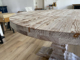 Runder Tisch Massivholz, Esstisch rund Holz,  Holztisch im Landhausstil, Durchmesser 130 cm