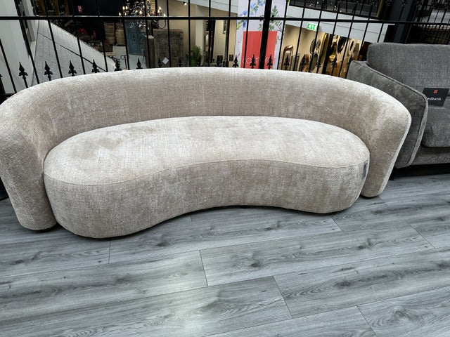 Sofa halbrund beige, Sitzsofa halbrund, Breite 232 cm