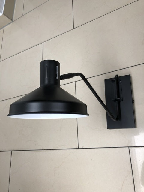 Wandleuchte schwarz Metall, Wandlampe schwarz Industriedesign